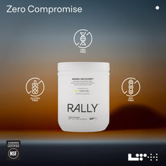 Back view showing supplement facts panel on LTH Rally Amino Recovery