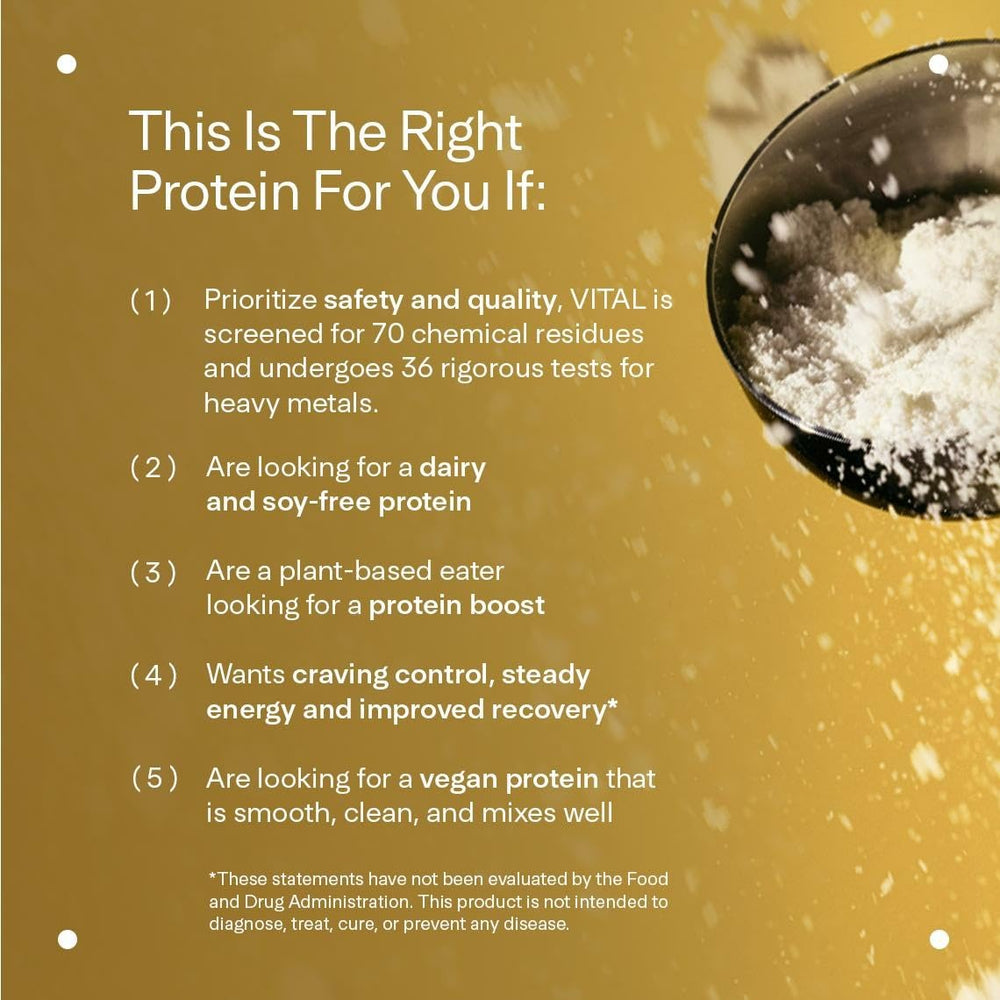 NSF-certified vegan protein seal on the label