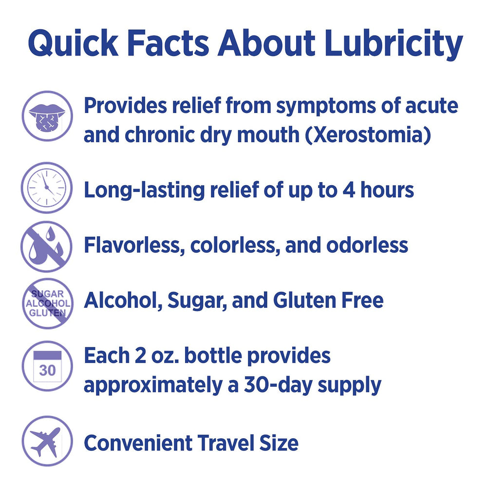 Side view of Lubricity Dry Mouth Spray bottle