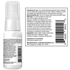 Close-up of spray nozzle dispensing Lubricity Dry Mouth Spray