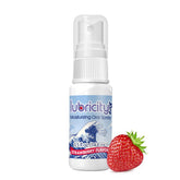 Lubricity Xtra Moisturizer Oral Spray bottle with strawberry label (0.5 oz).