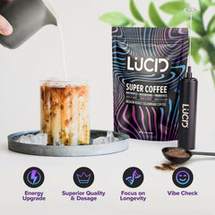 USA Made Lucid Superfood mushroom coffee packaging label