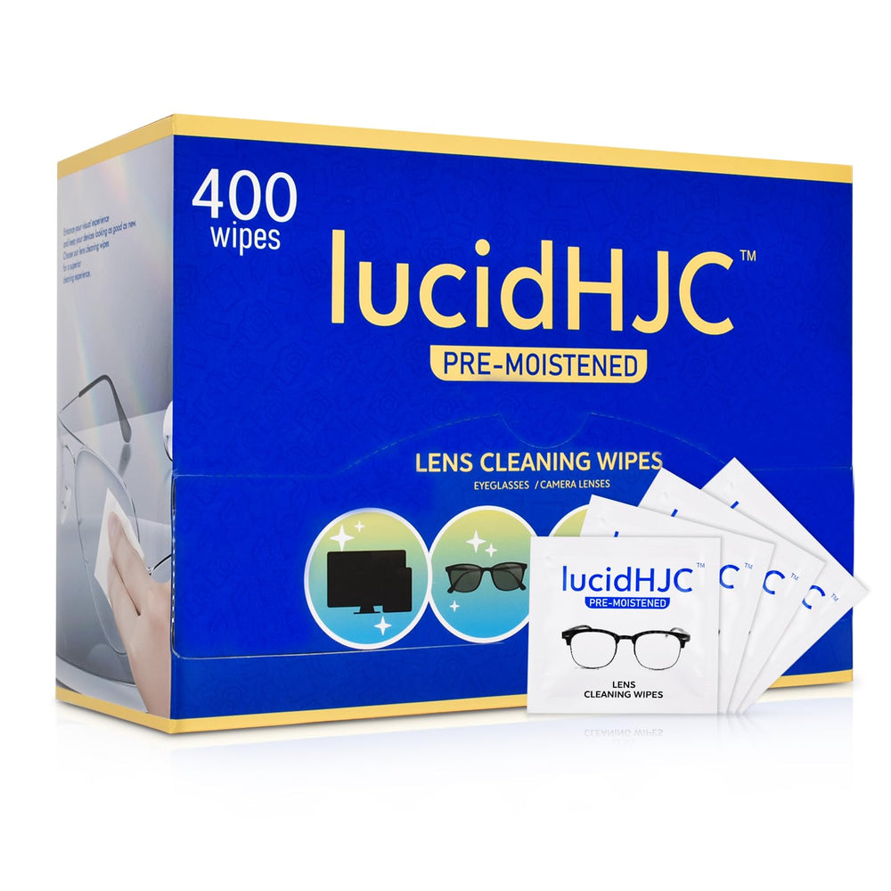 LucidHJC 400-count lens wipes packaging