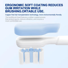2-minute timer with 30-second reminders on toothbrush