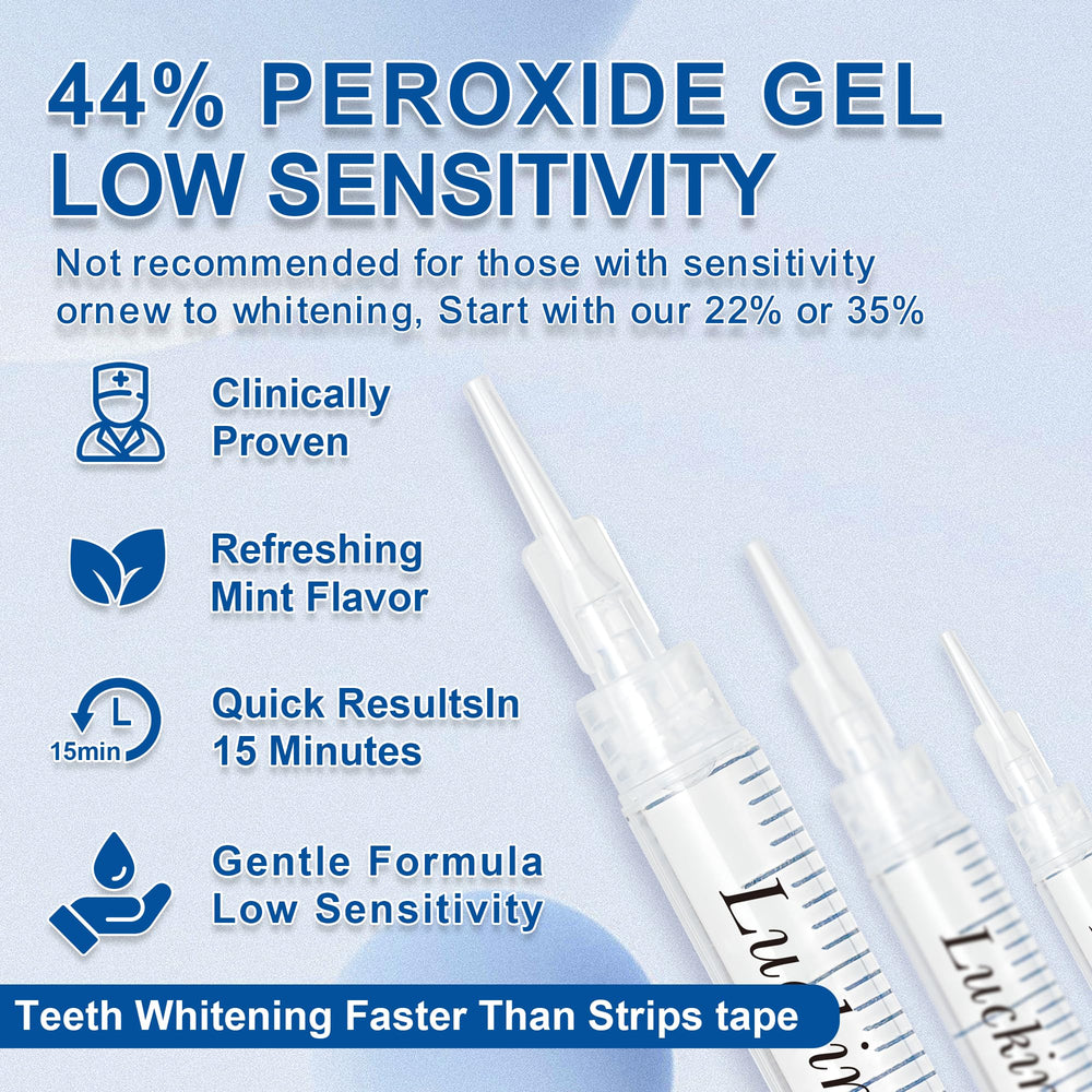 Close-up of Luckin Smile 3ml whitening gel tube