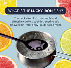 Lucky Iron Fish® being used in a pot to fortify meals