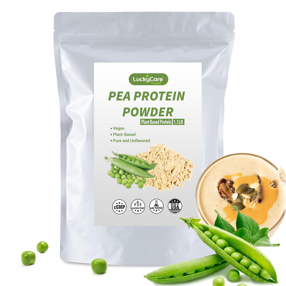 Luckycare pea protein powder 1.1lb jar for versatile daily protein.