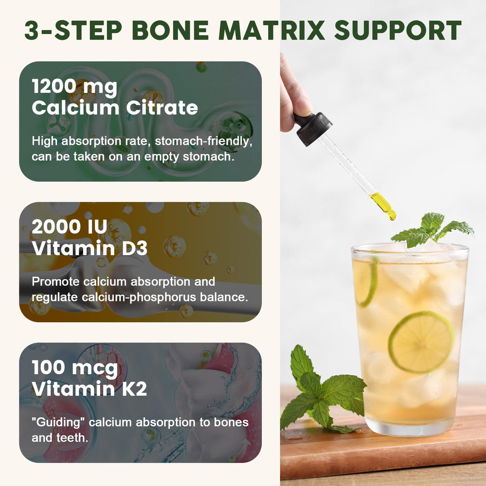 Close-up of LUCNVEM Calcium Citrate Liquid Drops bottle