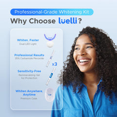 Dual LED modes: blue for stains, blue+red for whitening and soothing