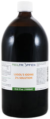 Amber glass bottle of 2% Lugols Iodine Solution