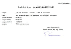 Label on Lugol's Solution bottle showing branding