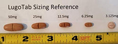 Close-up of LugoTab ingredients and tablet composition