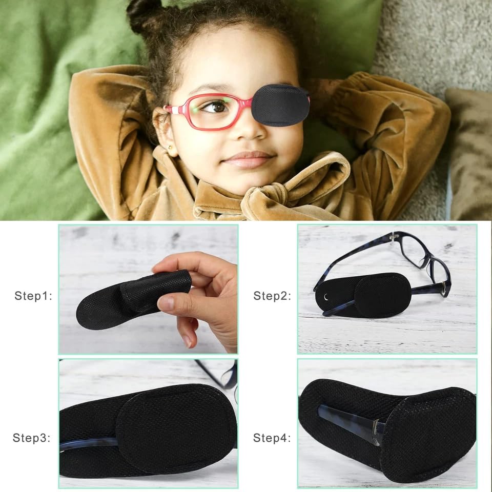 Six reusable patches for lazy eye treatment in a set