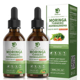 Lukaree 12-in-1 liposomal moringa drops with Ashwagandha and Turmeric for enhanced absorption.