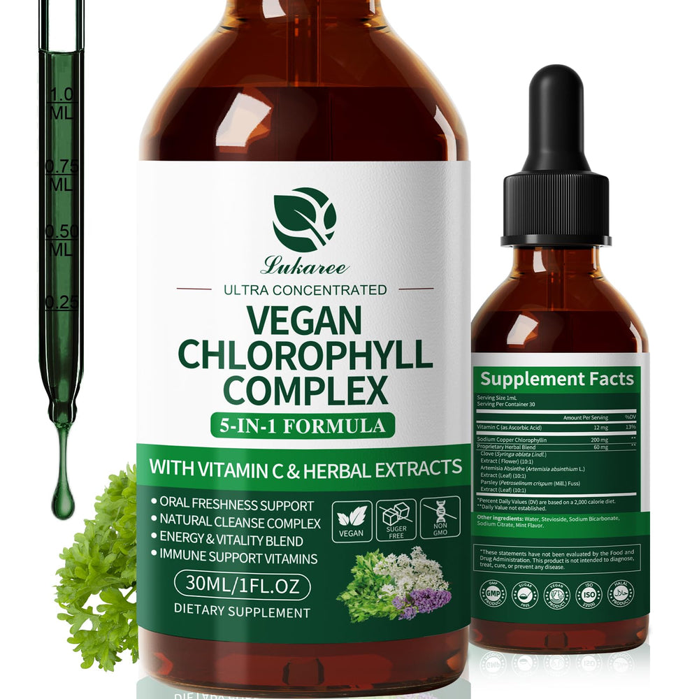 Lukaree Chlorophyll Drops 200mg 4X Concentrated Mint – bottle front