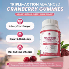60-count cranberry gummy supplements for women's health
