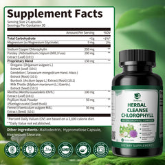 Long-term cleansing chlorophyll capsules for detox