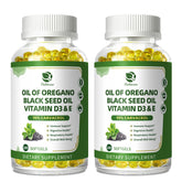 Lukaree Organic Oregano Oil Capsules with Black Seed Oil bottle front view