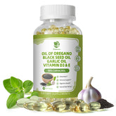 Lukaree Oregano Oil Capsules bottle with garlic and black seed oil