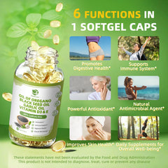 Ingredients: oregano oil, black seed oil, garlic oil