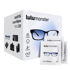 Lulumonster anti-fog lens wipes box and sachets