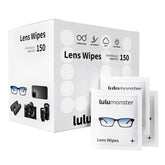 Lulumonster lens wipes packaging showing 150 wipes