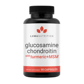 Bottle of Luma Glucosamine Chondroitin MSM Turmeric and Boswellia 90 capsules