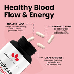 Luma Nutrition nattokinase label close-up emphasizing 4000 FU potency