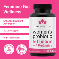Product visual highlighting 50 Billion CFU and prebiotics