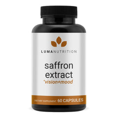 Luma Nutrition saffron extract capsules bottle close-up