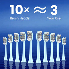 Kit of 10 replacement brush heads for Lumivoid toothbrush