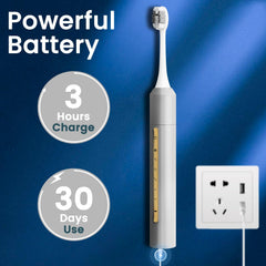 Lumivoid toothbrush showing 30-day battery life indicator