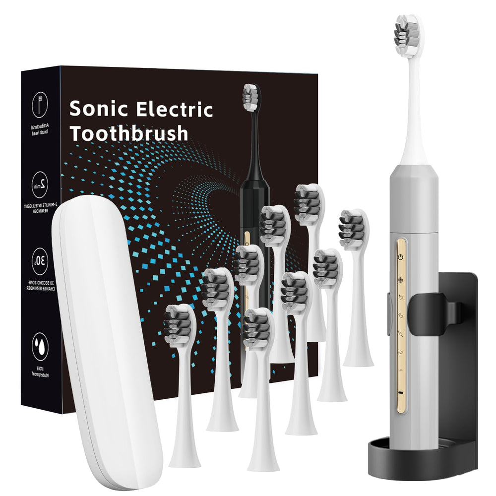 Lumivoid Sonic Electric Toothbrush silver front view