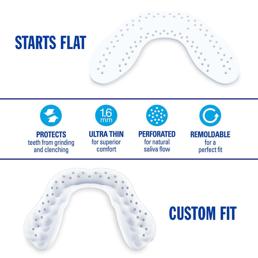 Perforated LunaGuard mouthguard for comfortable wear and saliva flow