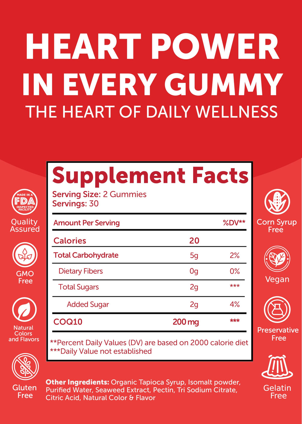 Vegan and non-GMO Lunakai CoQ10 Gummies packaging