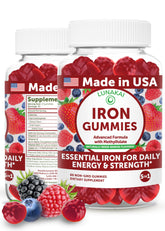 Lunakai iron gummies bottle with berry flavor