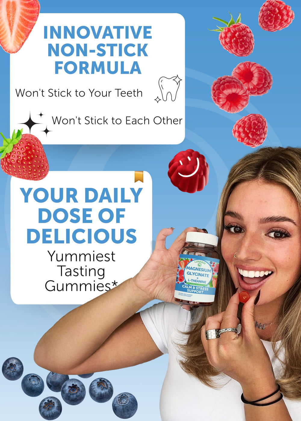 Product label highlighting 426mg magnesium glycinate and L-Theanine