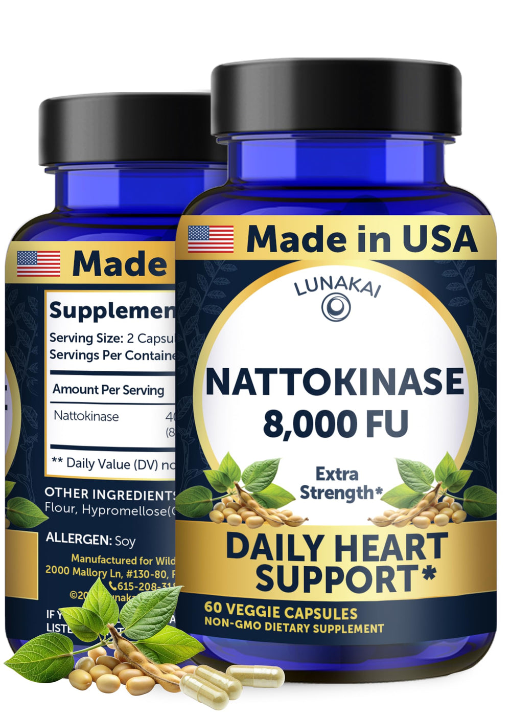 Lunakai nattokinase 8000 FU serving hero image