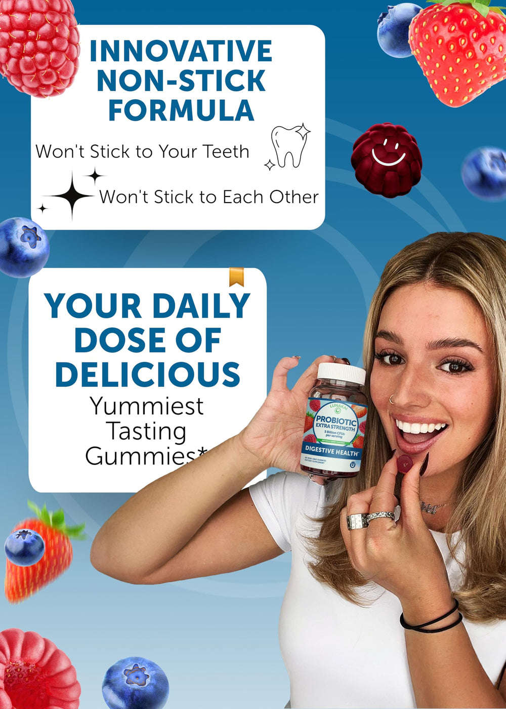 Probiotic label showing 5 billion CFUs Bacillus subtilis