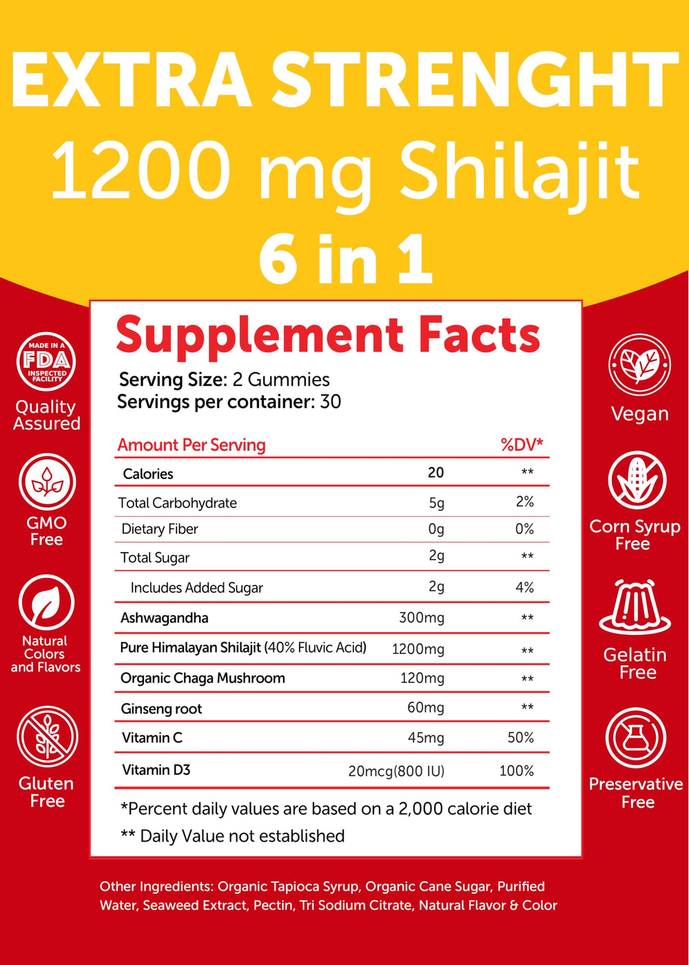 Ashwagandha and Shilajit ingredients imagery for Lunakai gummies