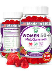 Lunakai USA-made 50+ women's multivitamin gummies bottle cap