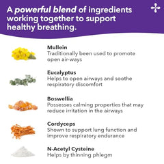 Close-up of CoQ10 and NAC ingredients in Lung Capaci-T