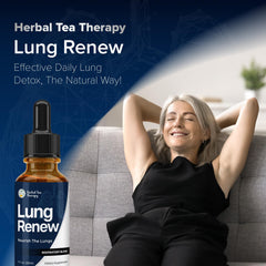 Graphic illustration of lungs and herbal detox concept.
