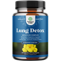 Lung Detox Mullein Leaf Capsules bottle on white background