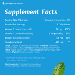 Packaging featuring natural lung support capsules