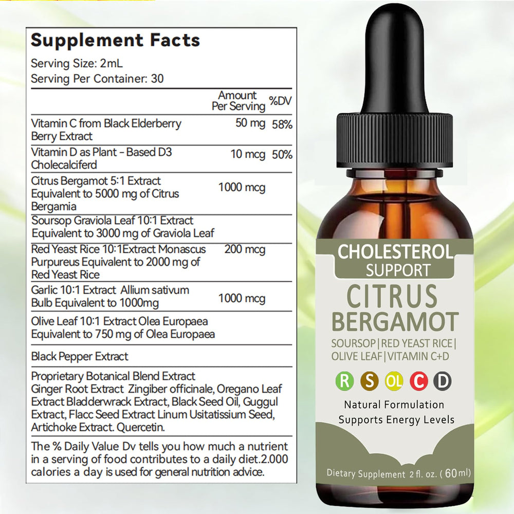 Ingredients: Citrus Bergamot, Red Yeast Rice, and Olive Leaf