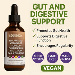 Top view of Luooin Vello Gut Cleanse Drops bottle with dropper