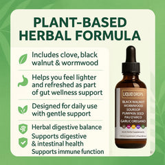 Close-up of ingredients for Luooin Vello Gut Cleanse Drops