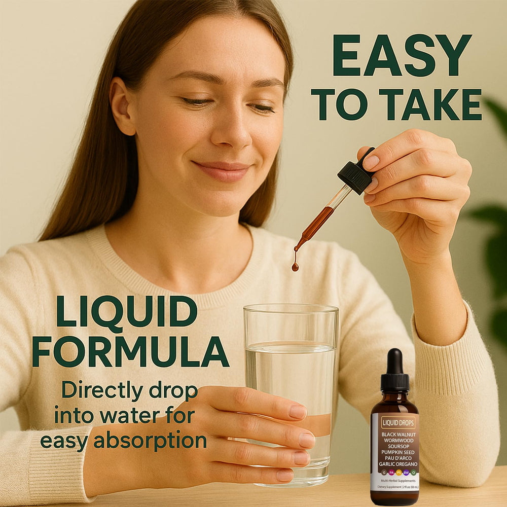 Close-up of the Luooin Vello Gut Cleanse Drops label