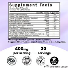 Serving size and vitamin display on bottle label